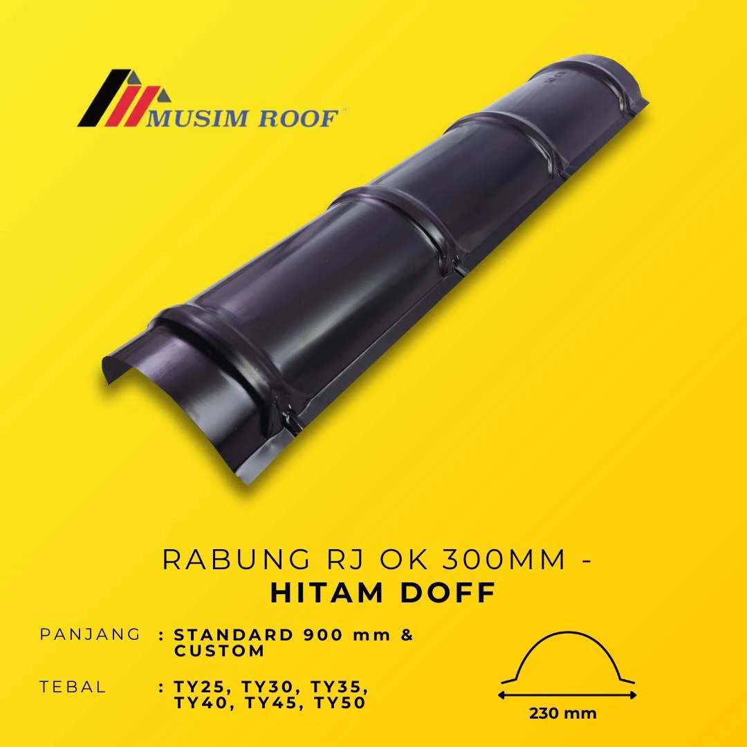 spesifikasi rabung deck 300mm hitam doff