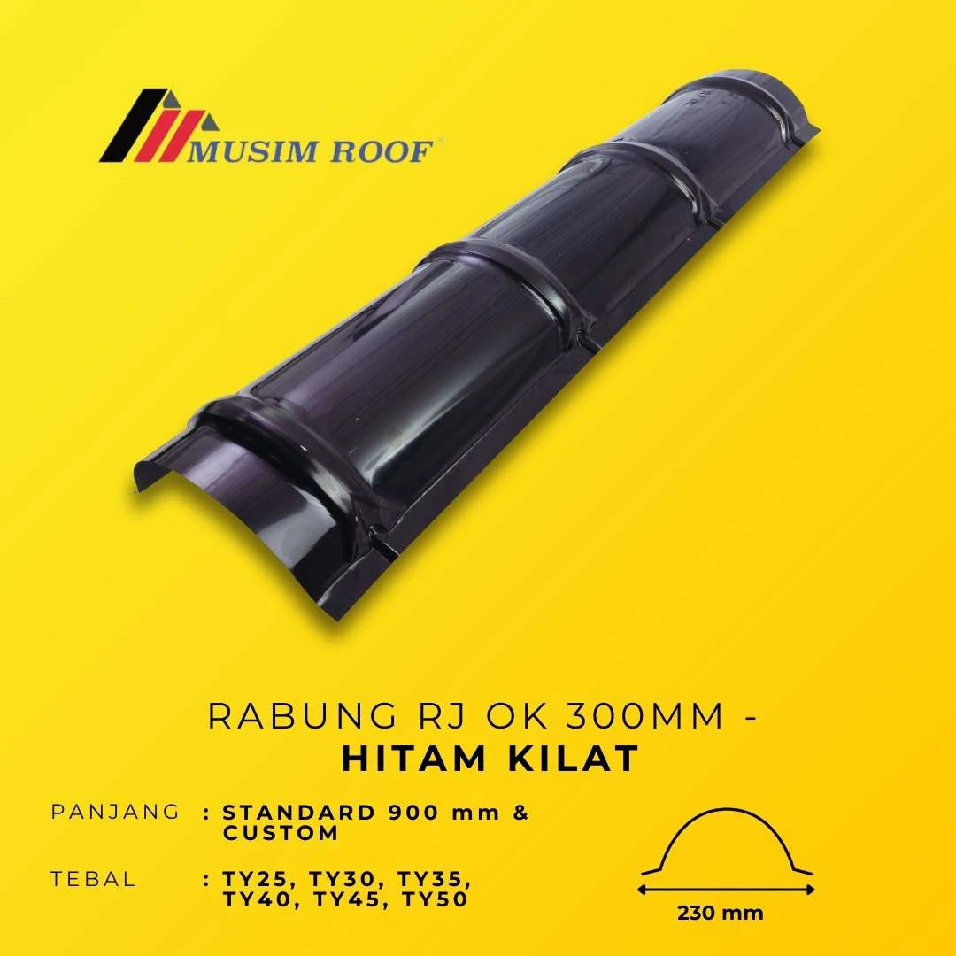 spesifikasi rabung deck 300mm hitam kilat