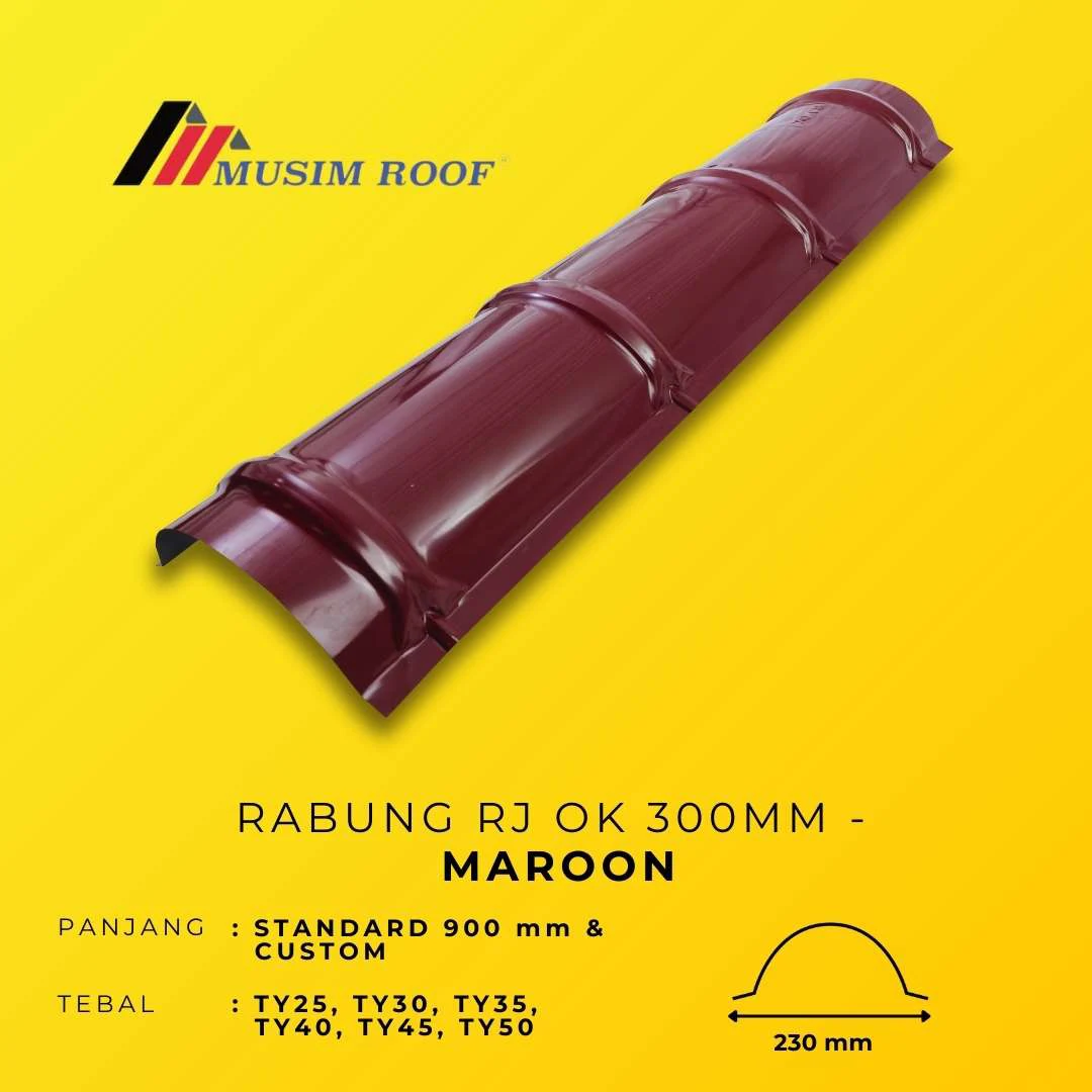 spesifikasi rabung deck 300mm maroon