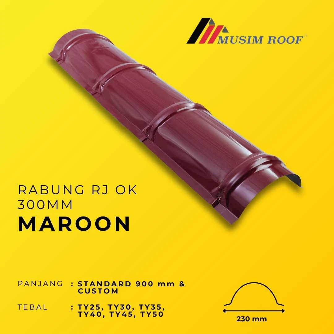 spesifikasi rabung deck 300mm maroon